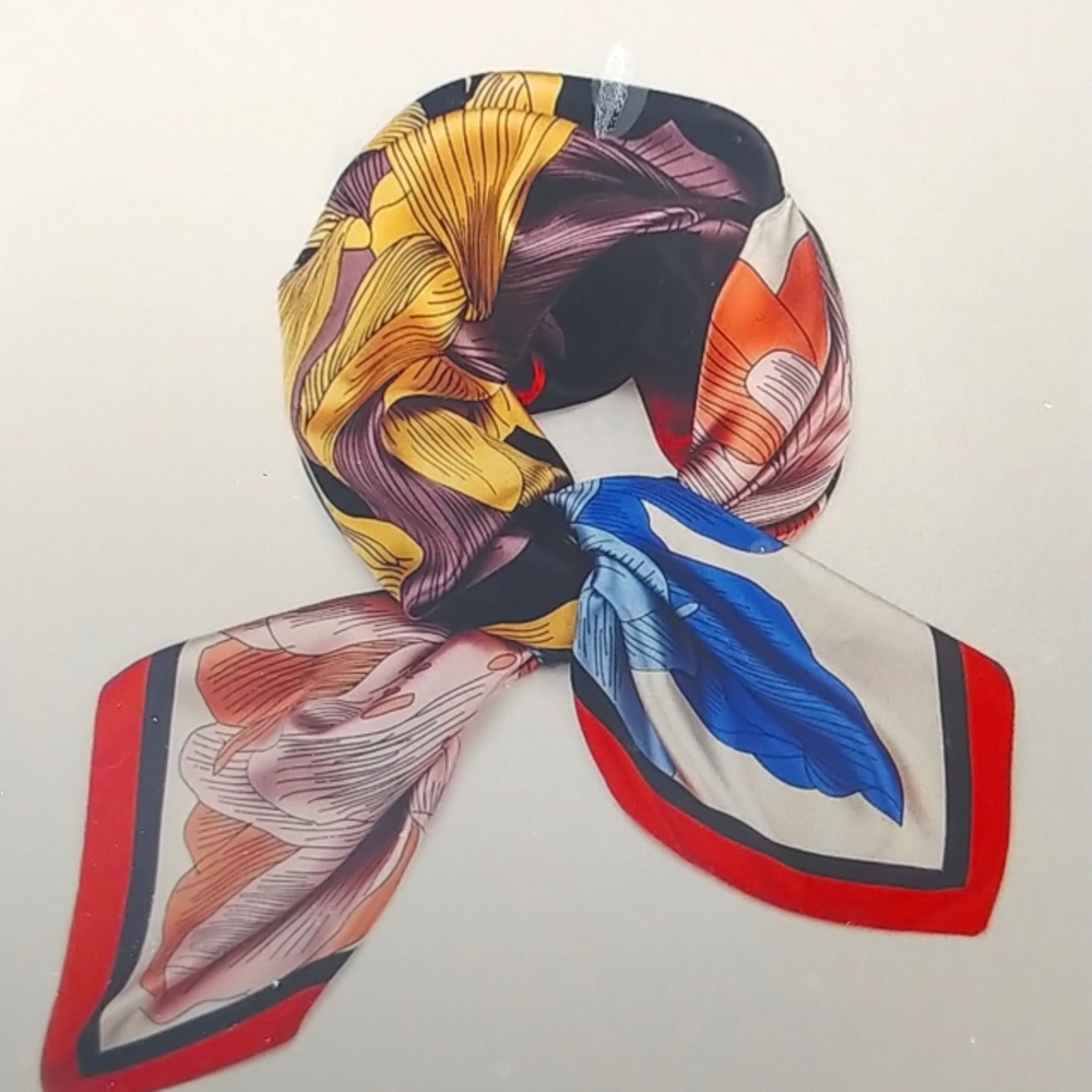 Square scarf multicolored floral NWT